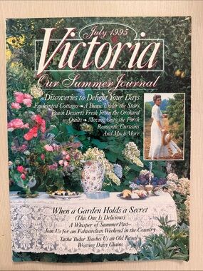 Victoria July 1995 Summer Journal Magazine - Floral Garden Cover 90s Garden